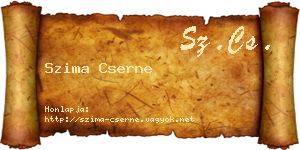 Szima Cserne névjegykártya